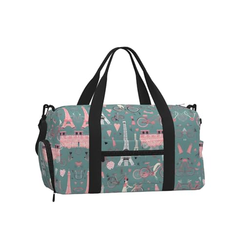 Bolsa de equipaje deportiva de París con Torre Eiffel para tus viajes y escapadas