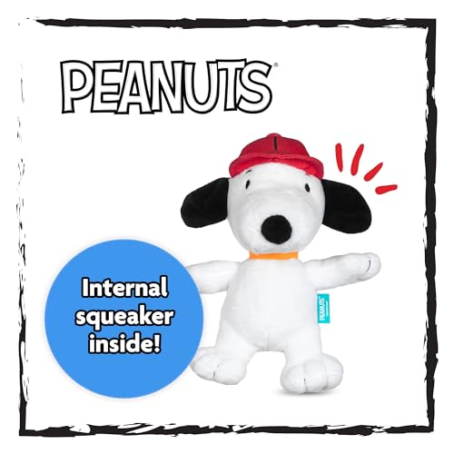 Peanuts for Pets Brinquedo de pelúcia de beisebol Snoopy de 23 cm – Brinquedo para cães grandes, méd