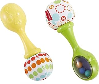 Fisher-Price BLT33 - Grzechotki Rumba z materiałowymi końcówkami, zabawka dla niemowląt od 3 miesiąca życia