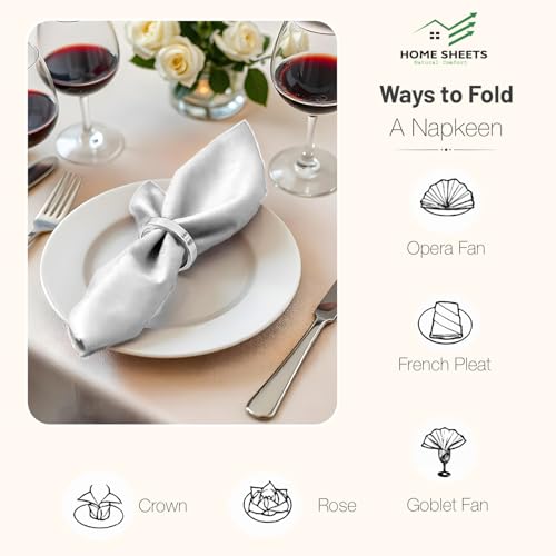Image of 100% Cotton Dinner Napkins 12x12 Inch, Soft & Durable, Reusable Cloth Napkins for Dining, Events, and Everyday Use (White, Set of 10 (12x12))