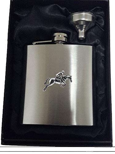 Flasque étain anglais A29 Showjumper en acier inox 177 ml pour fiole de poche de chasse