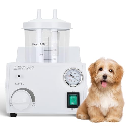 Portable Veterinary Suction Machine for Home Use - 1000ml Capacity, 110V with Veterinary Use Capability