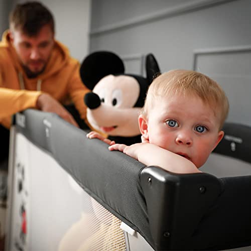 Miniatura 3 de Hauck Cuna De Viaje Dream N Play, Parque Infantil Desde Nacimiento Hasta 15 Kg, Cuna Viaje Bebe, Corral Bebe Con Bolsa De Transporte, Cuna De Playa, 120x60 Cm, Mickey Gris