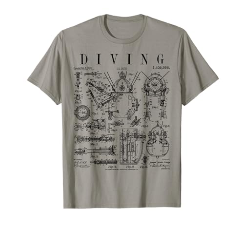 Diving Bell Dive Under Water Diver Vintage Patent Divers T-Shirt