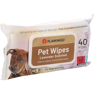 FLAMINGO Lingettes nettoyantes universelles Neutre Reini – 40pcs Convient aux Chiens et aux Chats – avec Parfum de Lavande – sans parabènes et sans Alcool – Nouveau Produit Populaire!