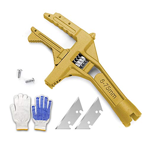 Adjustable Wrench 6-75mm Short Shank Large Opening Ultra-thin Bathroom Wrench, Lightweight Aluminum Alloy Spanner - for Plumbers Repair Tight Spaces Sink Nut Disassembly, Washbasin, Faucet (Gold)