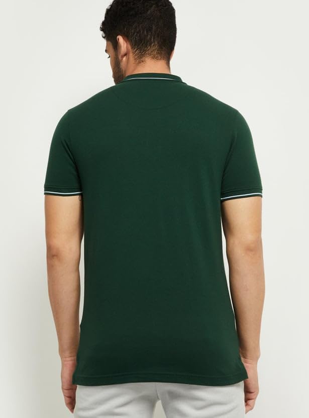 Image of Max Men's Polycotton Half Sleeves Regular Fit Solid Polo T-Shirt
