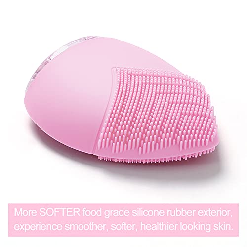 SUNMAY Sonic Facial Cleansing Brush & Face Massager, Electric Exfoliator Cleanser Machine with Timer & Waterproof Silicone for Deep Cleansing Face Wash Scrub Exfoliating, USB Rechargeable (Pink) - Image 6