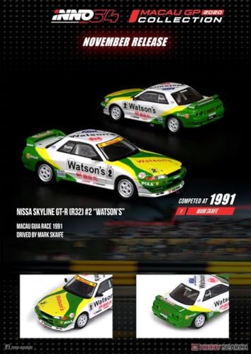Inno Models 1/64 �j�b�T�� �X�J�C���C�� GT-R (R32) WATSONS 1991#2 Macau Guia Race �����i