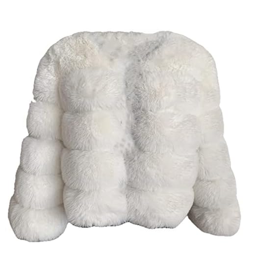 Fuskpäls dam fuskpäls höst vinter kvalitet fuskrävpäls fluffig kappa päls fuskpäls 5xl raggig rock rävpäls 6xl - Vit,XXXL 108cm,