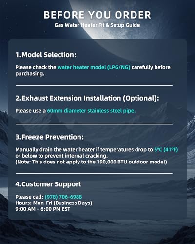 Image of APUS Natural Gas Tankless Water Heater, 140,000 BTU, Up to 6.8 GPM, Indoor | 4-5 Points for Whole Home, Zero-cold-water for Instant, Booster Flow Pump, Smart Wi‑Fi APP, 95-140F Control and Anti-freeze