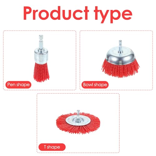 Image of 10 Pack Wire Cup Brush Nylon Filament Abrasive Wire Brush, Twisted Knotted Cup Brush for Grinders, with 1 /4 Inch Hex Shank for Heavy Cleaning Rust, Stripping and Abrasive, for Angle Grinder