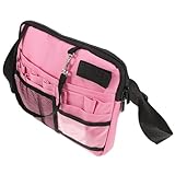 Angoily ナースウエストポーチ 収納付き ストラップ 軽量 ツールバッグ 多機能ポケット 医療従事者用 ピンク 看護師 ツール収納 ポーチ