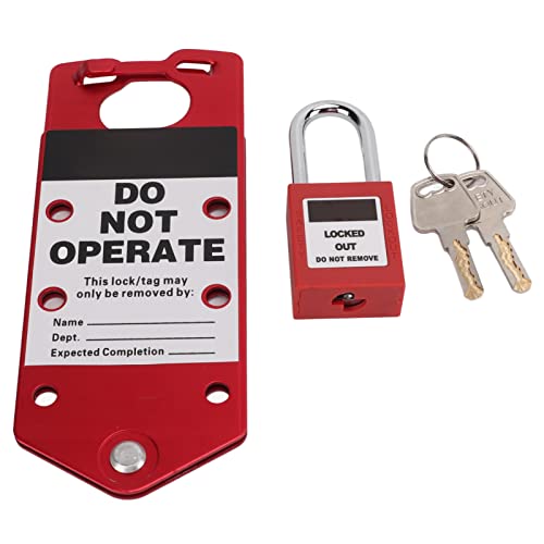 Image of Writable Aluminum Alloy Safety Lockout Hasp with Tamperproof Locking Tabs 38mm /1.5in Safety Insulating Padlock Abrasion Temperature for Chemical Industry