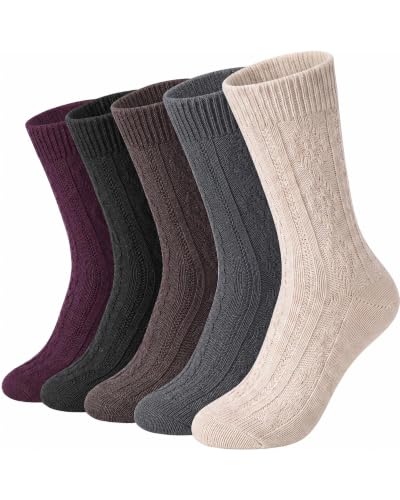 Image of Loritta Wool Socks for Women, Winter Warm Hiking Boot Socks Gifts
