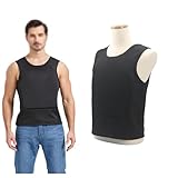 UGCER Kugelsichere Weste Stufe IIIA – Weiches ballistisches Unterziehshirt mit UHMW-PE Einsätzen, leicht & verdeckt tragbar, Schutz vorne & hinten,Schwarz,XXL