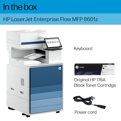hp laserjet enterprise flow 8601z multifunction monochrome printer scanner copier duplex best for office 9s185a
