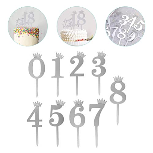 iplusmile 10 Pcs Decoração Do Número Do Bolo Enfeite De Cupcake Decoração De Bolo Números Topo De Bo