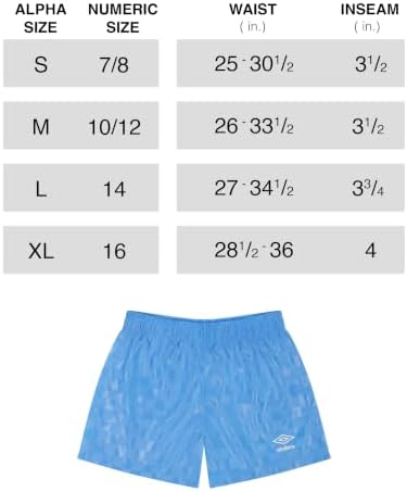Umbro Girl's Checkered Athletic Short (Sky Blue, Large) — view 6