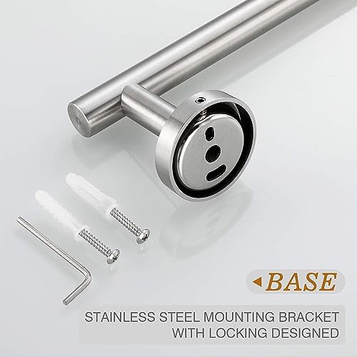 USHOWER Brushed Nickel Bath Towel Bar, 30-Inch Towel Rack for Bathroom Wall Mounted, Thicken SUS304 Stainless Steel Towel Rod (Total Length 32-Inch) by USHOWER - Image 8