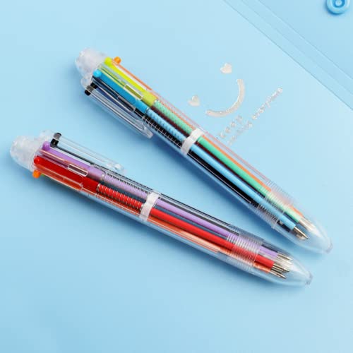 Mluchee 6 Pack Multicolor Pen In One Retractable Ballpoint Pens 0.5Mm 6-In-1, Rainbow Fun Pens For Kids 8-12 Birthday Party Favors Adults, Back To School, Classroom Prizes #TOP1
