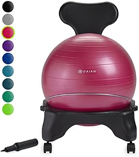 Gaiam Classic Balance Ball Chair – Exercise Stability Yoga Ball Premium Ergonomic Chair