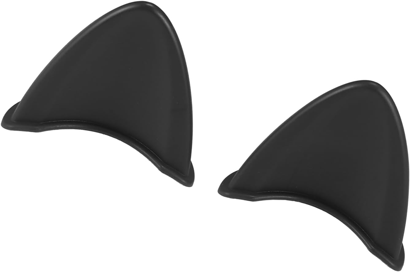2pcs Cat Ears Style Attachments Helmet Decoration Accessories Self Adhesive Universal Helmet Cover Sticker for Motorcycle Bicycle Scooter Black TPU Stylish Design