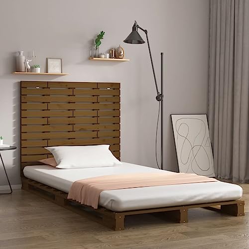 LLEZKBR Camas y accesorios, cabeceros y estribos, cabecero de pared, color marrón, 146 x 3 x 91,5 cm, madera maciza de pino