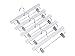 Amber Home 24 Pack White Wooden Pants Hangers with 2-Adjustable Clips for Jeans, Slacks, Shorts