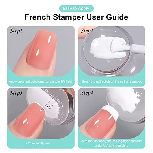 X&D Nail Art Stamper Clear Jelly Nail Art Stamping Transparent Silicone Rubber Nail Polish Stamper With Acrylic Scraper, Spare Head Kit For French Tips And Transfer Images #TOP5