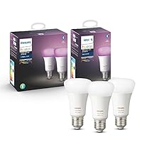 Philips Hue White and Color Ambiance, 3 Lampadine LED Intelligenti, con Bluetooth, Attacco E27, 9 W,...