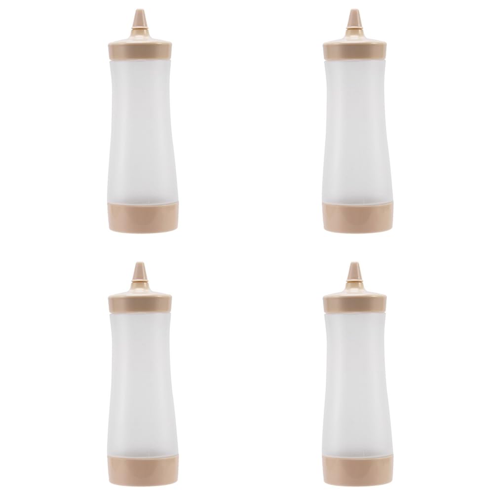 Hndhbfgrt 4X Squeeze Bottle Kitchen Gravy Boat Plastic Sauce Vinegar Oil Ketchup Gravy Cruet Condiment Dispenser