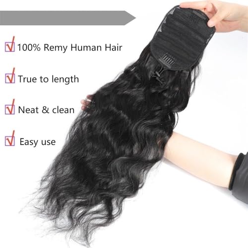 Extensiones de cola de caballo 100% de cabello humano brasileño Remy de 16 pulgadas 4