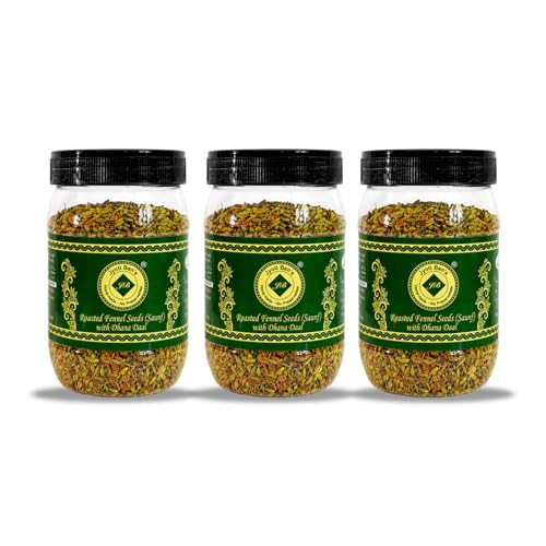 Image of Jyoti Ben's Roasted Mukhwas Pack of 3 (600g) | Fennel Seeds Saunf with Dhana Dal Mix | Indian Mouth Freshener | Digestive After Meal Saunf | Traditional Roasted Saunf Mix