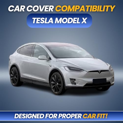 Image of Car Cover for Tesla Model X | 100% Waterproof Heavy-Duty 3-Layer Car Body Cover | All-Weather Rain, UV, Sun & Dust Protection | Custom Fit | Mirror & Antenna Pockets | Navy Blue