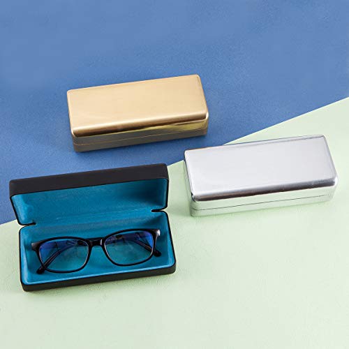 Image of TRIUMPH VISION Sunglasses Case Hard Shell Glasses Case Eyewear Eyeglasses | Sunglass Eyeglass Hard Case for Women and Men Metal PU Leather Lined Storage with Microfiber Cleaning Cloth Protection