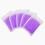 Quewel Lash 500 Pcs Disposable Micro Applicator Brush for Makeup Beauty Dental Brush for Oral 8 Colors 3 Size(2.5mm,2mm,1.5mm) (Dark purple,1.5mm)