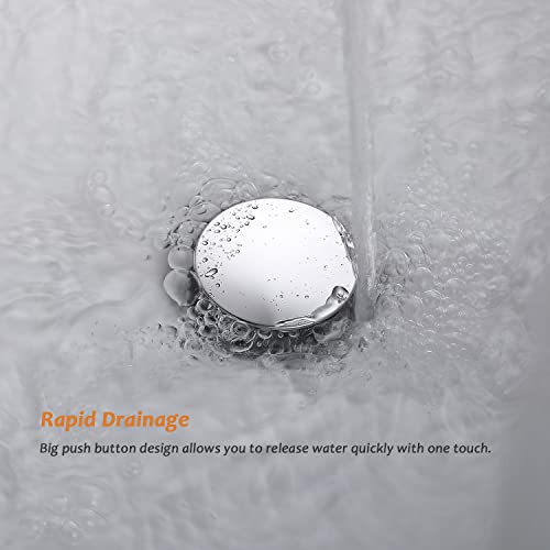 Vessel Sink Drain,Bathroom Pop Up Sink Drain, Anti-Clogging Drain Strainer, Sink Drain Assembly With Overflow Polished Chrome,Fits Standard American Drain Hole(1-3/4") #TOP4