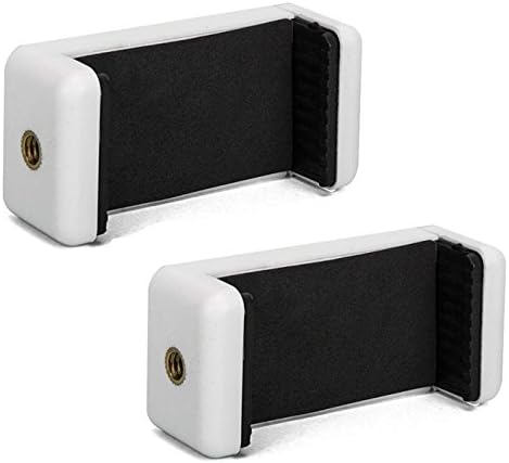 Octo Mount2 Pack White Universal Smartphone Holder Set for Mounting Any Phone. Has Camera Screw (1/4-Inch 20), Easily Connect Your Phone to GoPro Assessories, Tripods, Poles, Hand Grip, Etc.