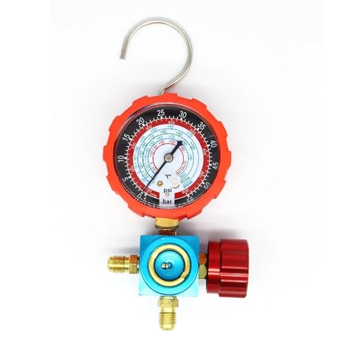 Manomètre de climatisation R410A R22 R134a avec miroir visuel et vanne 800 psi