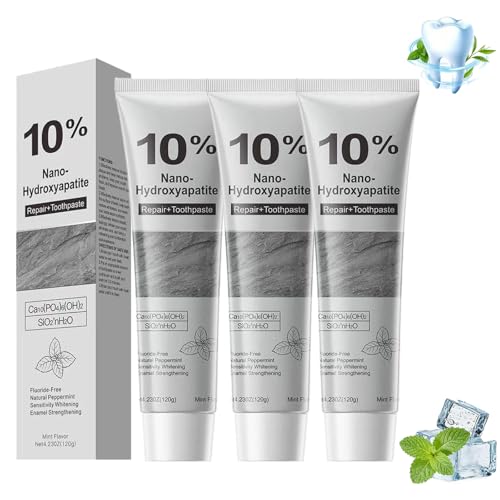 Dentifrice émail abîmé et sensibilité résolue grâce au nano-hydroxyapatite 10% sans fluor