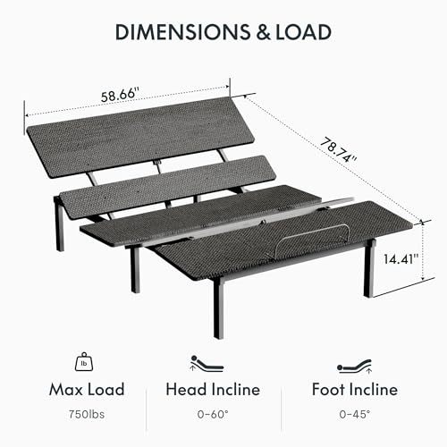 Image of FLEXISPOT Adjustable Bed Frame Base Queen, Head and Foot Incline, Zero Gravity, One-Touch Flat, 2 Memory Settings, Wireless Remote, Flashlight, Whisper Quiet Durable Motor, Mattress Holder, S2E-PRO