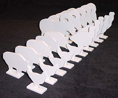 Magnum Target 1/5 Scale NRA/IHMSA .22LR Rim-fire Small Bore Animal Knock-Over Targets - 20pc. Steel Targets - Painted White