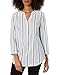 Produktbild Amazon Essentials Damen-Langarm-Hemd zum Überziehen, aus Baumwolle, Blau(Indigo Beach Stripe), US M
