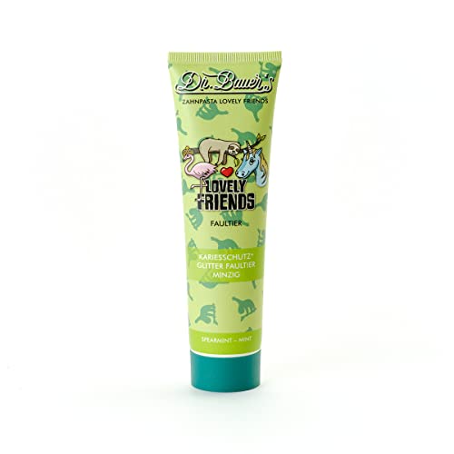 Dr. Bauer's Zahnpasta Lovely Friends Faultier, 90ml Tube Cover