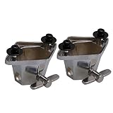 lovermusic 2 Pieces Silver Floor Tom Leg Bracket Mount Replacement for Tom Drum Set Replacement