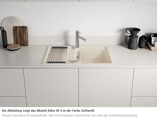 BLANCO ADIRA 45 S | Granitspüle aus SILGRANIT cafe | Einbauart: Einbau von Oben | reversibel | für 45 cm breite Unterschränke | Großes Becken | Reinigungsfreundliche Öberfläche