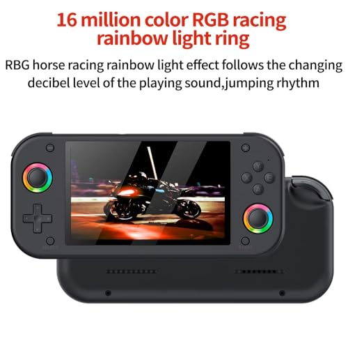 Image of Cubonic M26 Portable Gaming Console, Beige, 5.1 inch HD Display, 20000+ Preloaded Retro Games, Built-in Stereo Speakers, Expandable Storage, Classic Controls, RGB Dual Joystick, 3000mah Battery Life (VividGo M26)