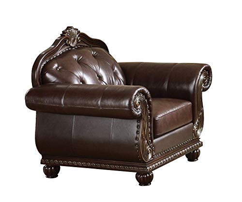 Acme Furniture Anondale Chair - 15032 - Espresso Top Grain Leather Match #TOP11