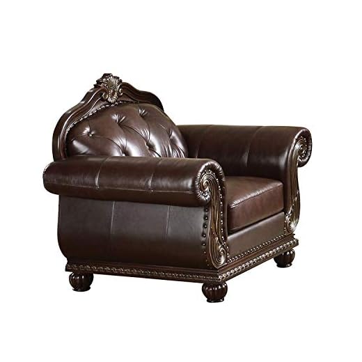 ACME FURNITURE Anondale Chair - 15032 - Espresso Top Grain Leather Match